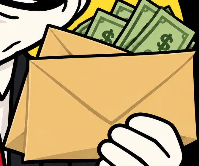 the envelope. manila, stuffed, slightly too thick to close. nobody saw who handed it over.